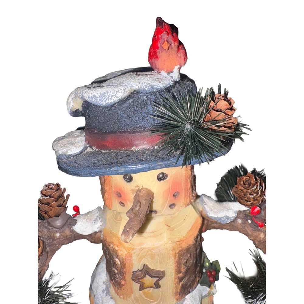 Roman, Inc.‎ Rustic Wooden Snowman Music Box "Walking In A Winter Wonderland" - Picture 7 of 16